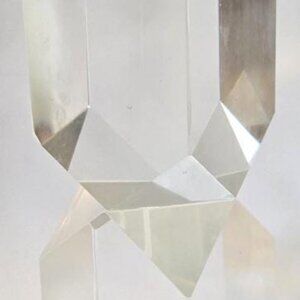 Vintage Oleg Cassini 8" Tall Candle Stick Holder, Cut Crystal, Signed,  A1111